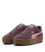 Womens/ladies Club Era Ii Suede Platform Trainers Brown Pink Puma-1