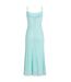 Robe Mi-longue Motif/style Maille Adoni Femme Turquoise Pâle Bardot-3
