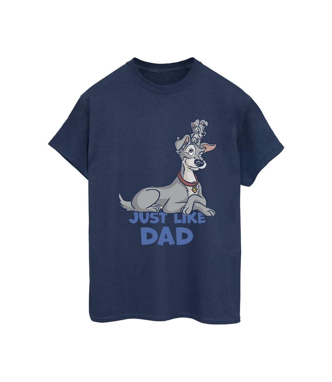 Disney Womens/Ladies Lady And The Tramp Just Like Dad Cotton Boyfriend T-Shirt (Bleu marine) - UTBI30762-1