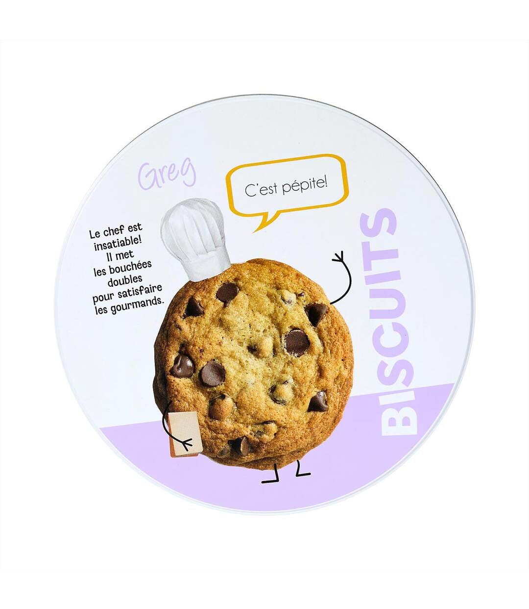 Boîte à Biscuits en Métal Ludique 22cm Violet-2