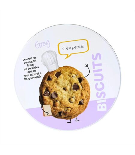 Boîte à Biscuits en Métal Ludique 22cm Violet
