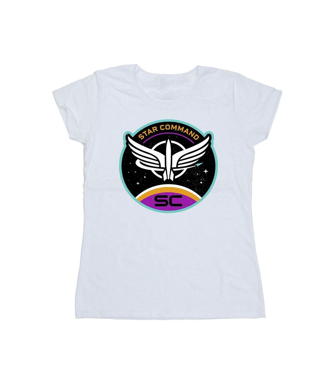 Disney T-shirt en coton Lightyear Star Command Circle Womens/Ladies (Blanc) - UTBI28994-1