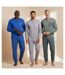 OZABI Pyjama Homme Long Pack de 3, Coton Doublé Polaire, Col Boutonné-2