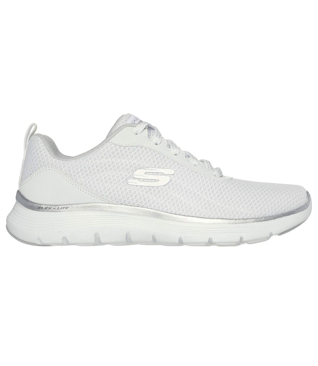 Womens/ladies flex appeal 5.0 uptake contrast trainers white/silver Skechers-2