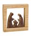 Crèche de Noël Déco Carrée 20cm Marron-1