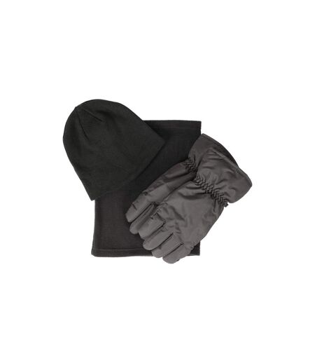 Ensemble chapeau, gants et écharpe homme m noir Mountain Warehouse