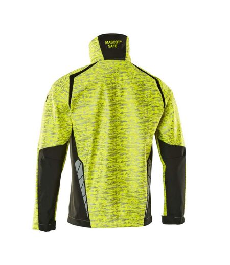 Veste Softshell Accelerate Safe Homme Jaune Fluo Bleu Marine Foncé Mascot