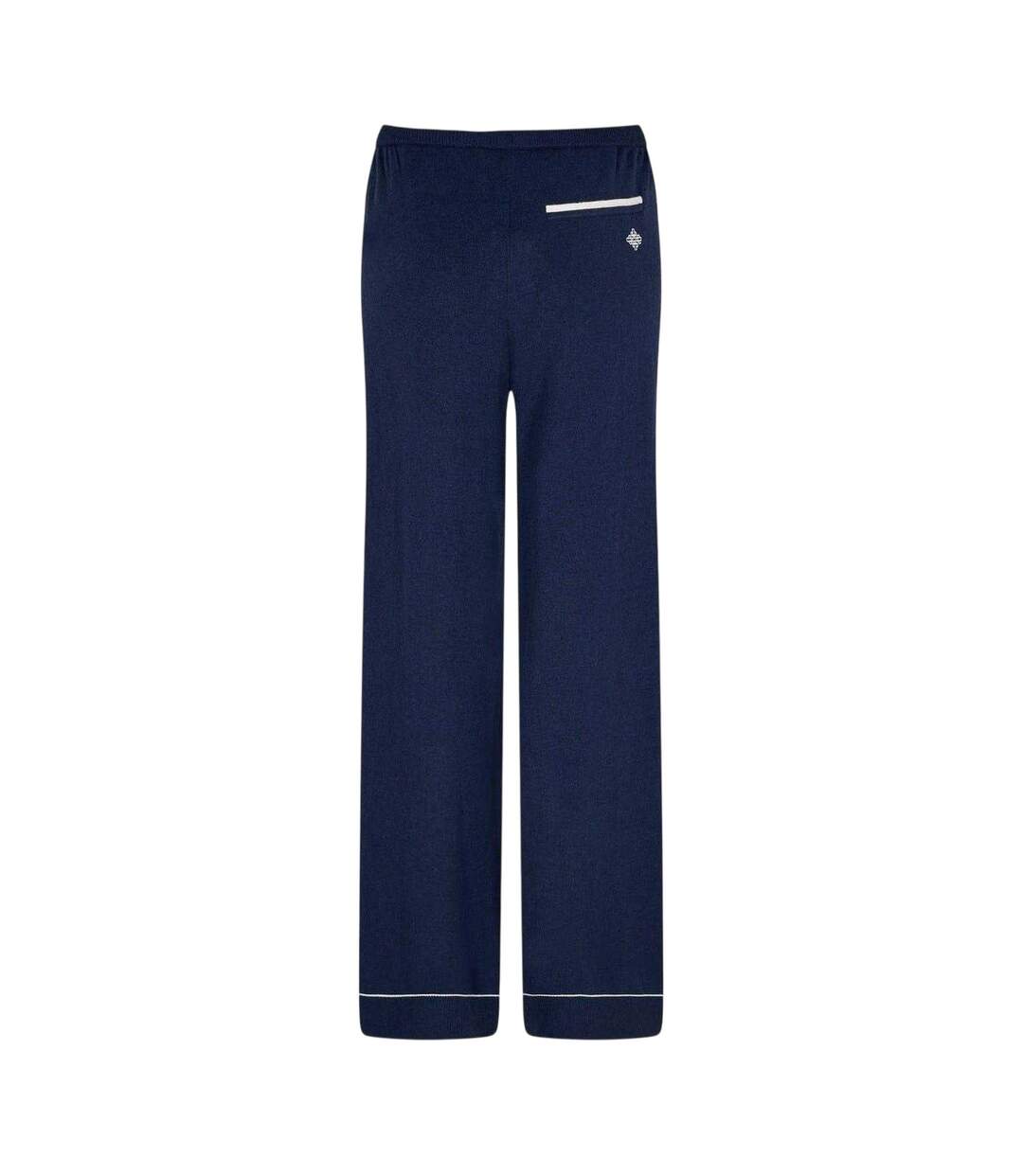 Pantalon Femme Bleu Marine Couture-2