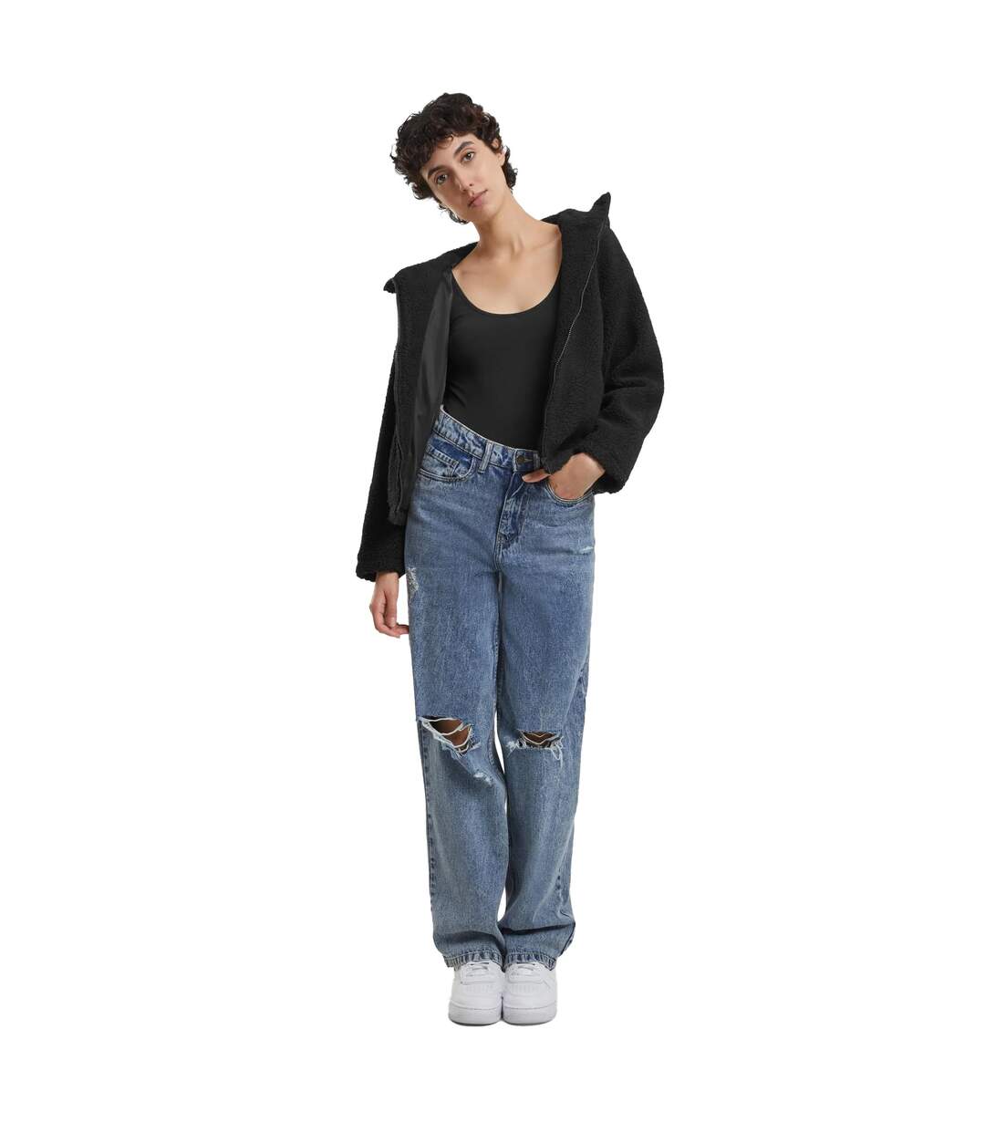 Veste Polaire Femme Noir Urban Classics-1