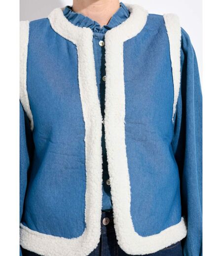 Gilet berger denim façon mouton retourné