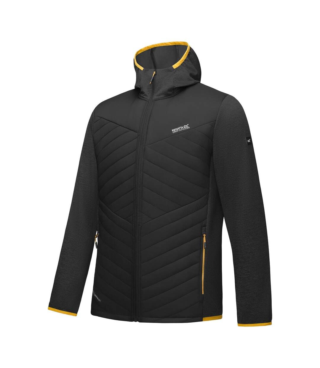 Veste Hybride Chinée À Capuche Andreson Homme Noir Jaune Sombre Regatta-4