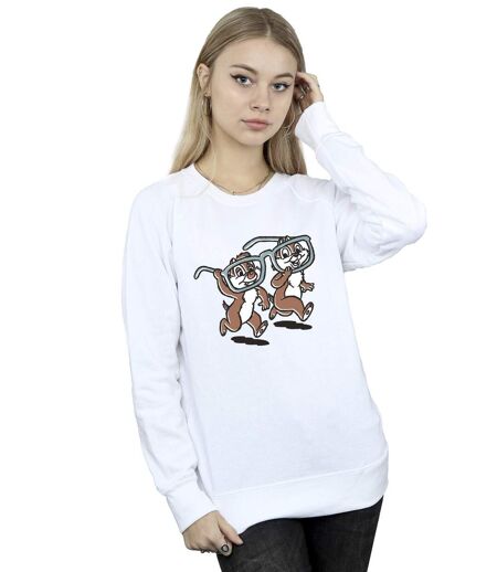 Disney - Sweat CHIP 'N DALE GLASSES - Femme (Blanc) - UTBI14724