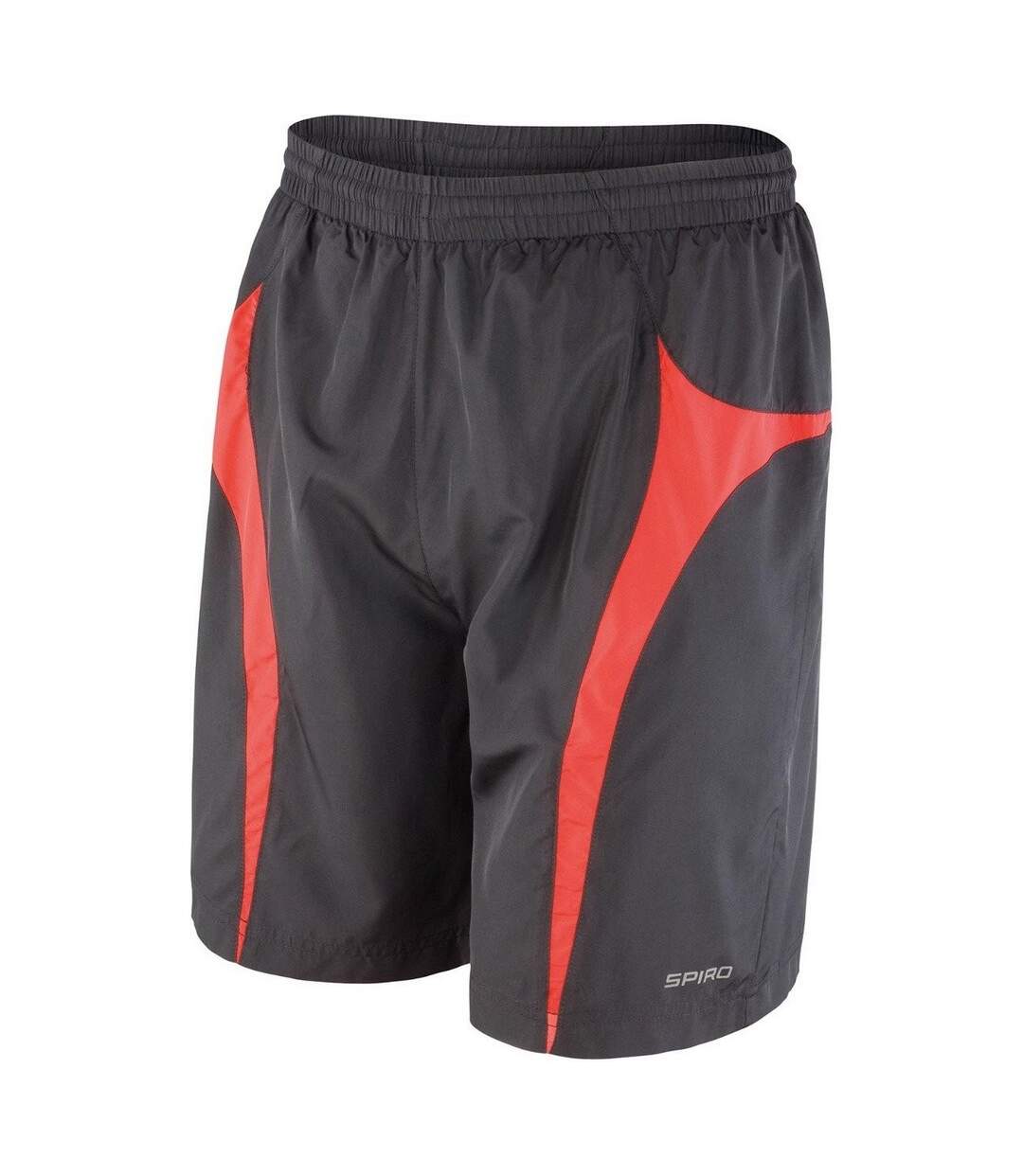 Unisex adult team micro-lite mesh lining shorts black/red Spiro