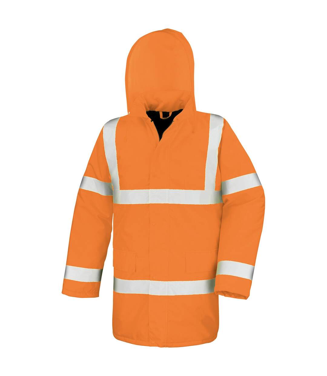 Unisex adult motorway hi-vis coat fluorescent orange Result Core-1