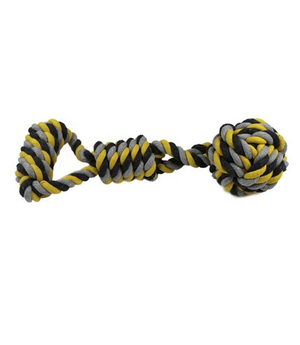 Ancol Jumbo Jaws Rope Dog Toy (Black/Gray/Yellow) (43cm x 15cm) - UTTL5421