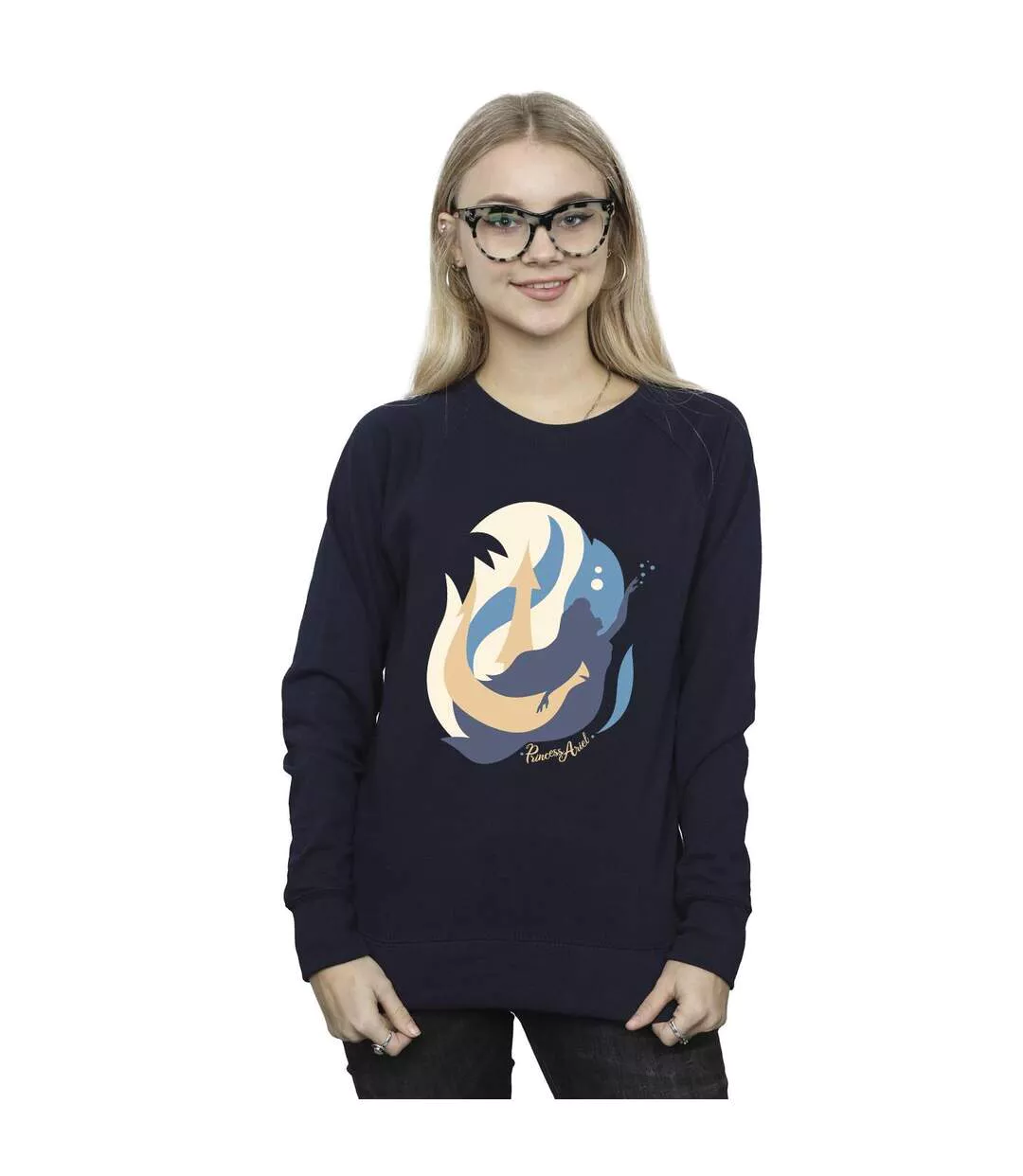 Disney - Sweat THE LITTLE MERMAID COLOUR SILHOUETTES - Femme (Bleu marine) - UTBI23345-2