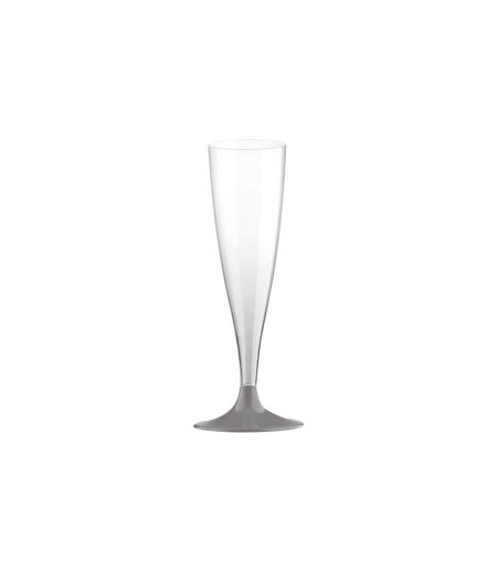 Lot de 6 Flûtes à Champagne Réutilisable Plastique 14cl Gris