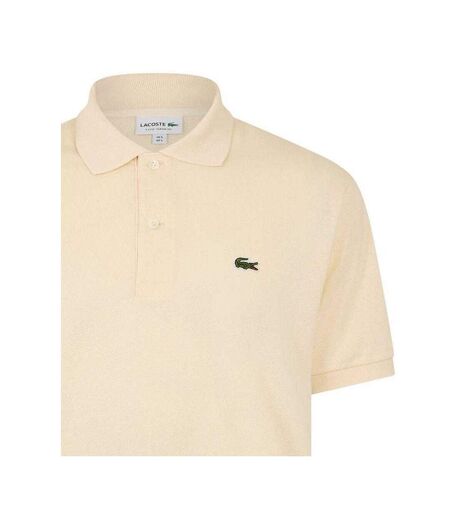 Mens Classic Short-sleeved Polo Shirt Beige Lacoste