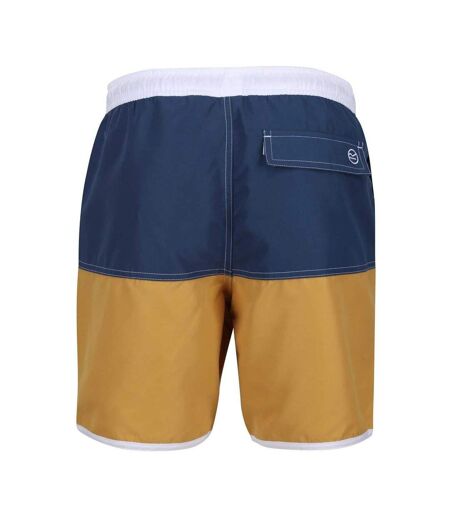 Mens Benicio Swim Shorts Dark Denim Gold Straw Regatta