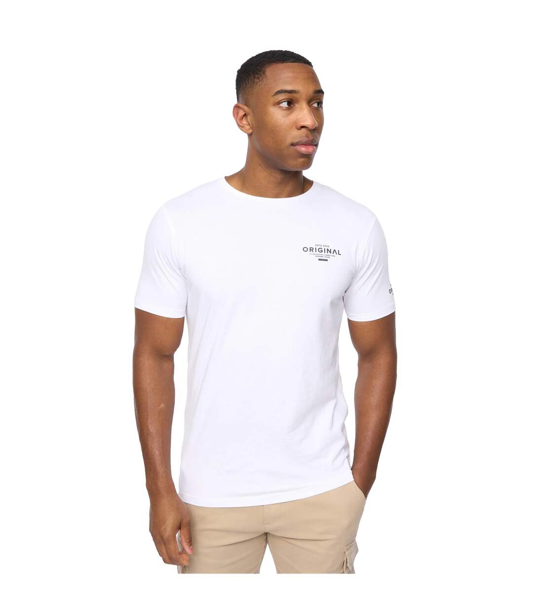 T-shirt Summevibe Homme Blanc Crosshatch-2