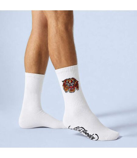 5 Pairs Men White Crew Socks Lightweight Sport Socks