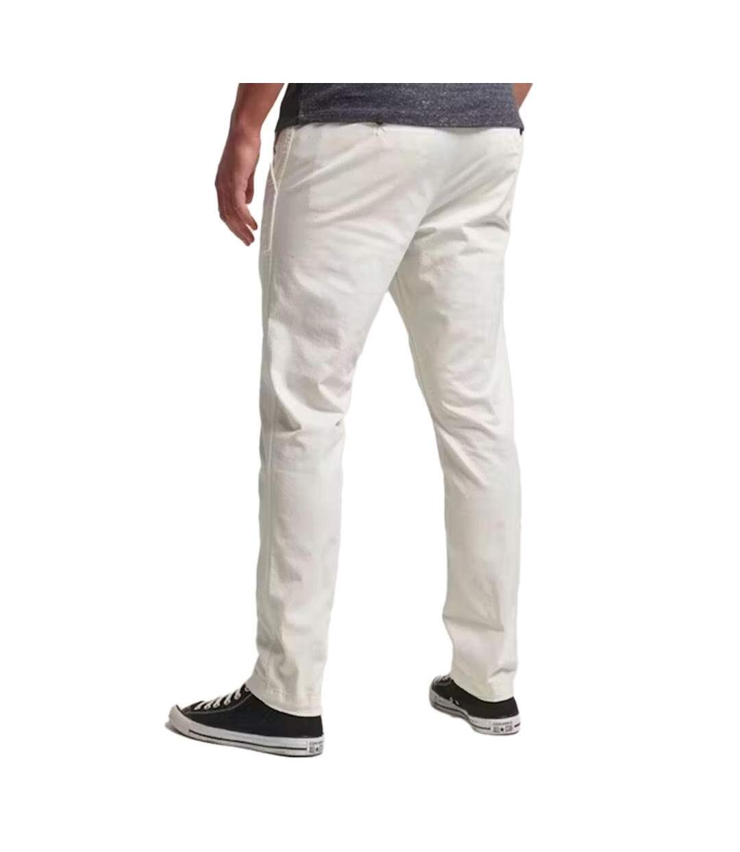 Pantalon chino blanc homme superdry officers-2