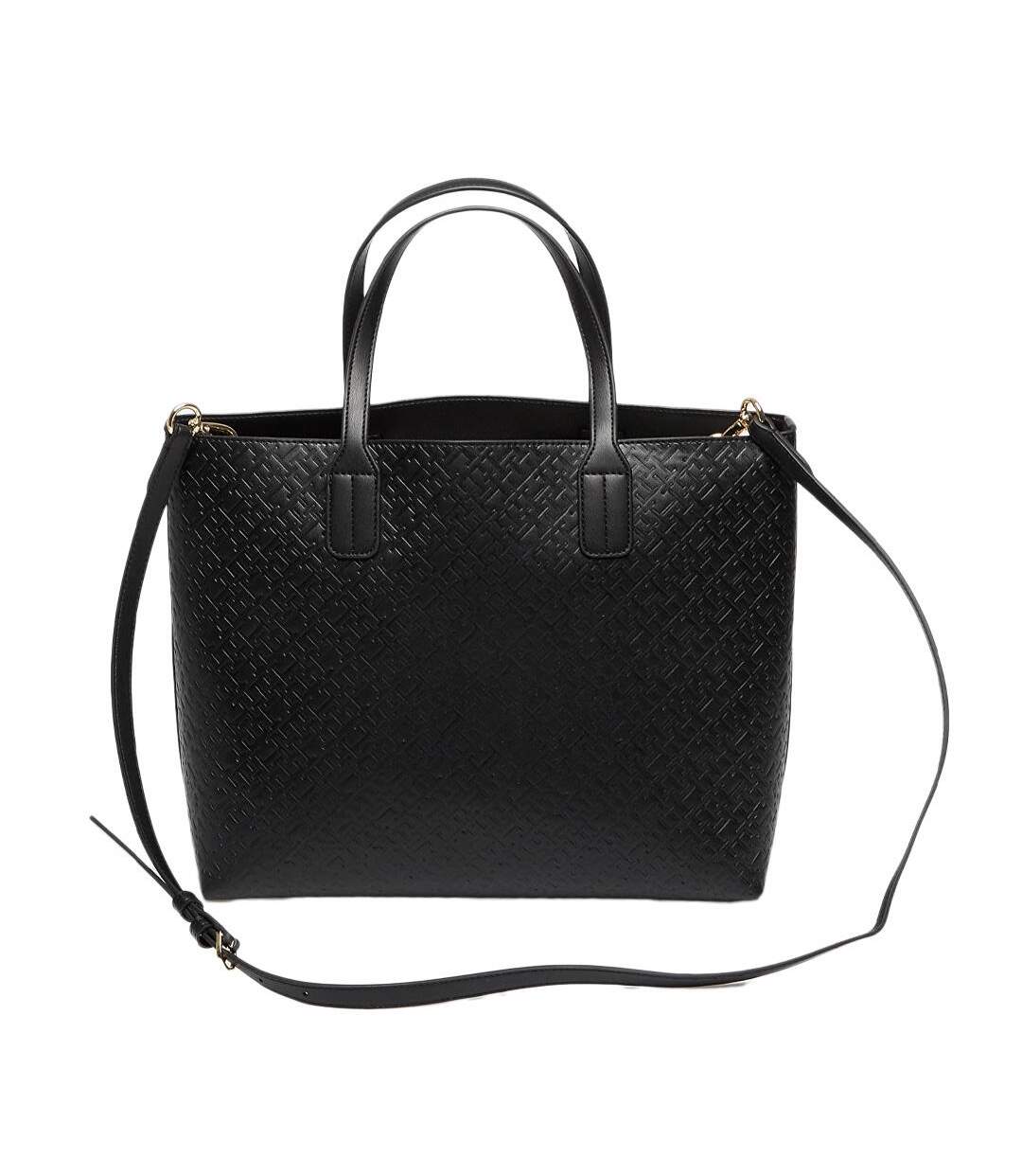 Sac à main noir femme tommy hilfiger icon satchel-2
