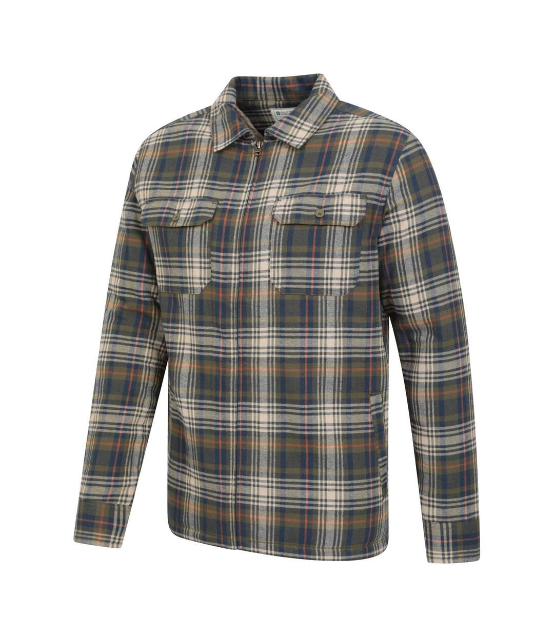 Mens Stream Ii Flannel Lined Shirt Dark Khaki Mountain Warehouse-4