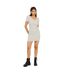 Womens/ladies Ribbed Notch Neck Mini Dress Grey Marl Brave Soul-4