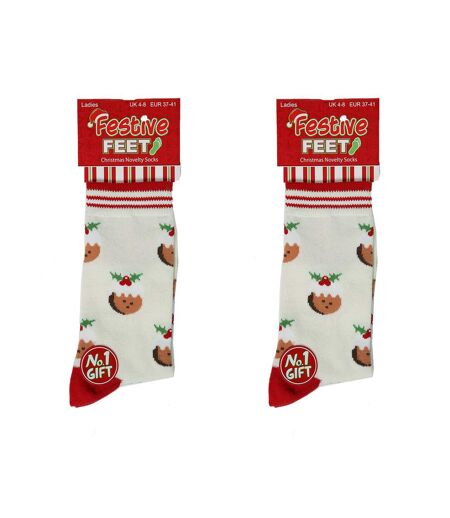 Ladies Festive Feet Christmas Novelty Socks