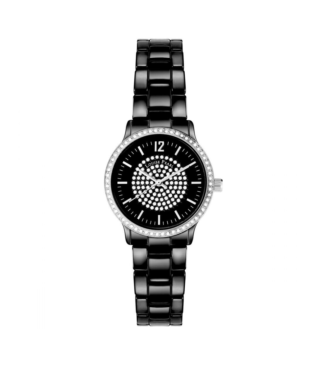 Montre Femme ornée Cristaux Swarovski® Céramique Noire Louise Pearl LP34