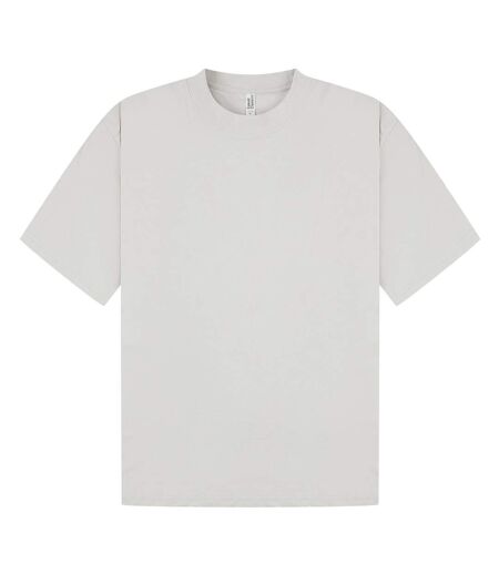 T-shirt oversize unisexe adulte en coton peigné ringspun à encolure allongée gris lunaire Casual Classics