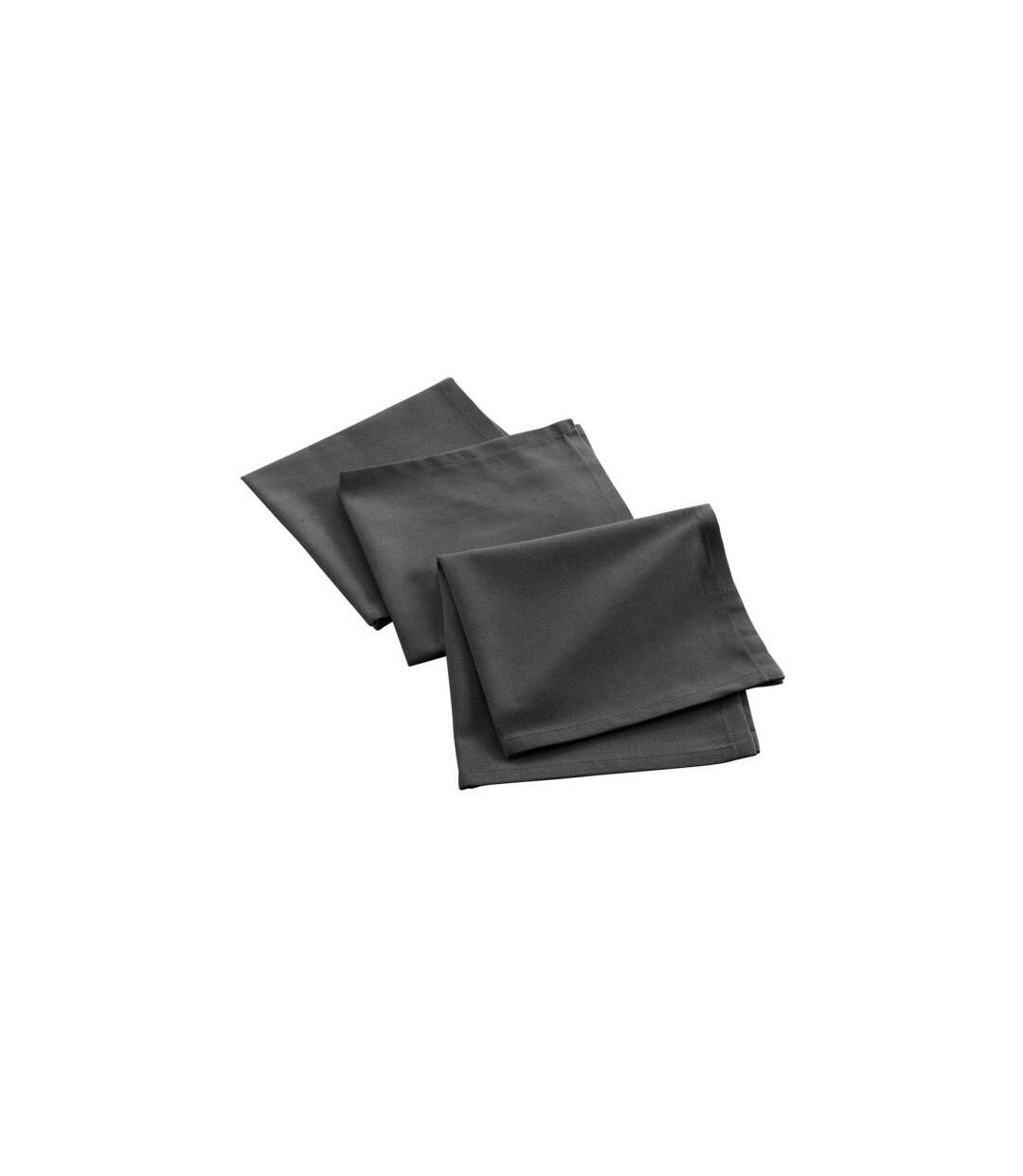 Lot de 3 Serviettes de Table Mistral 40x40cm Anthracite