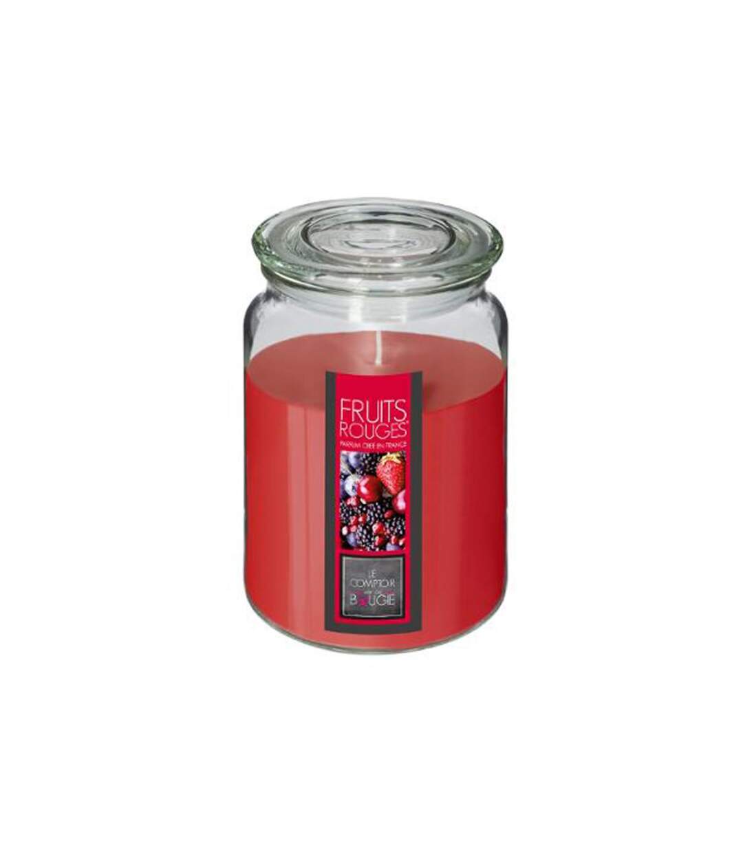 Bougie Parfumée en Verre Couvercle 510g Fruits Rouges-1