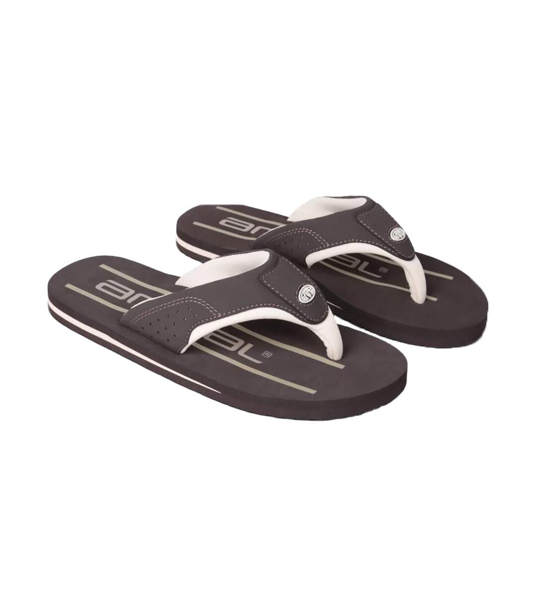 Tongs Motif/style Logo Jekyl Homme Marron Foncé Animal-1
