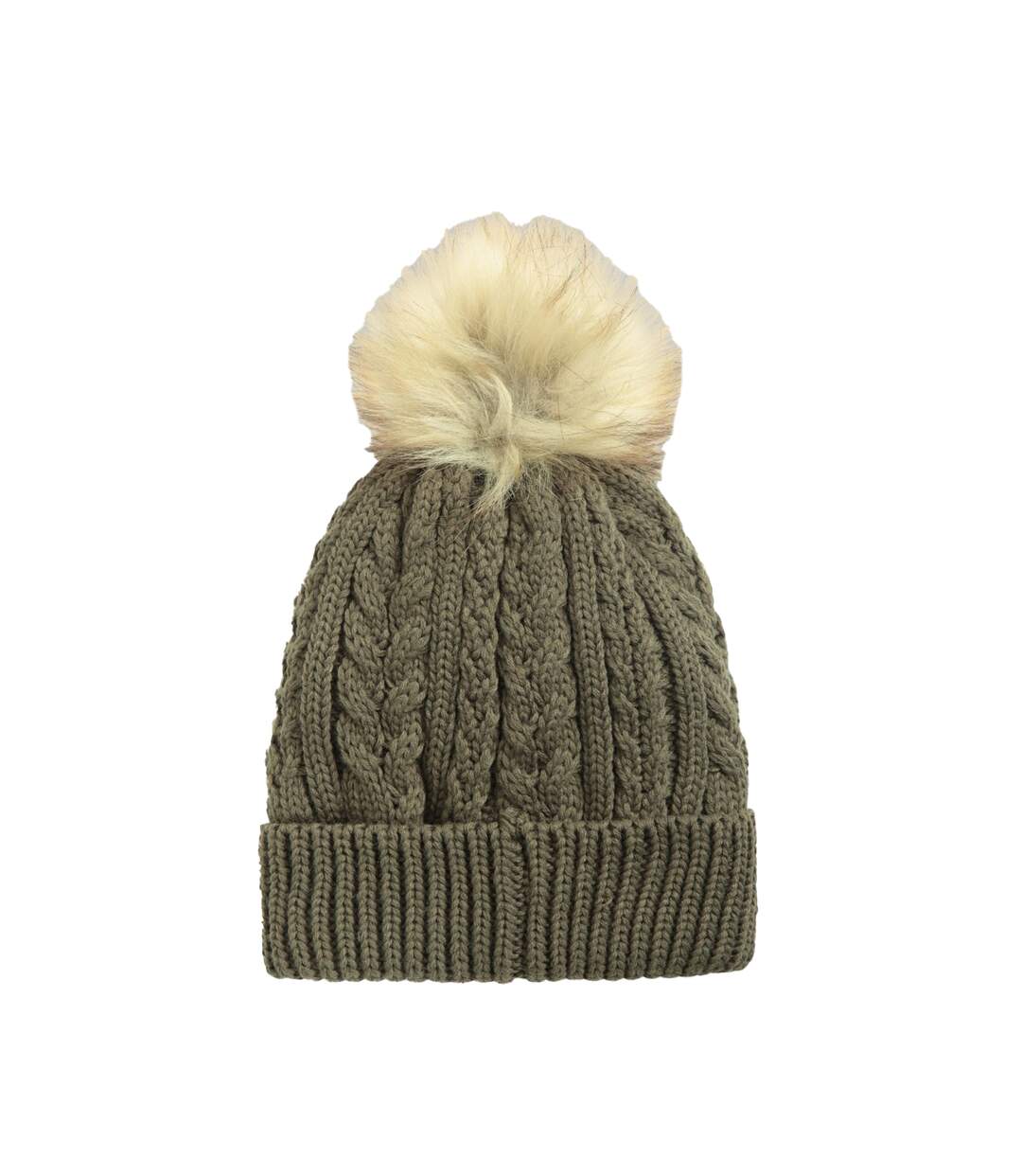 Bonnet d´hiver becky femme kaki clair Animal-3