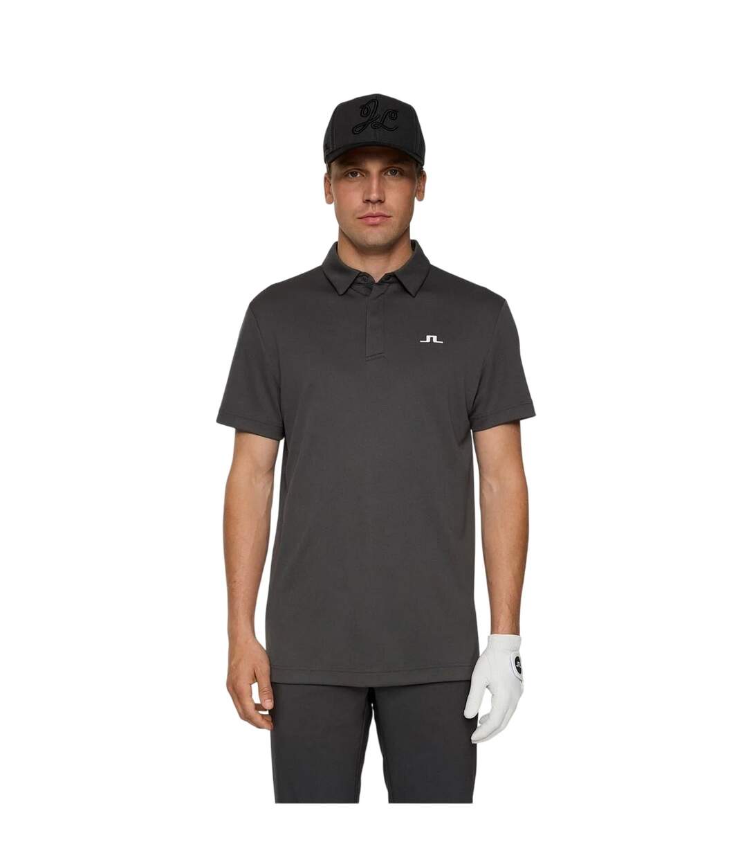 Mens Collared Short-sleeved Polo Shirt Asphalt J.Lindeberg-4