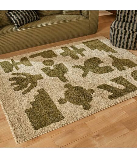 Tapis de Salon Déco Nyero 160x230cm Kaki