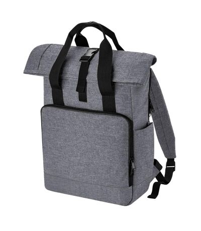 Roll top twin handle laptop bag one size grey marl Bagbase