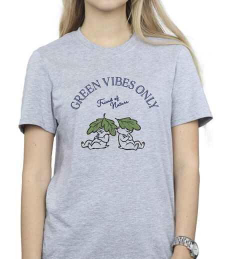 Disney - T-shirt CHIP 'N DALE GREEN VIBES ONLY - Femme (Gris chiné) - UTBI18742