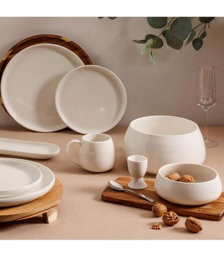 Lot de 6 Mugs en Porcelaine Nora 30cl Blanc