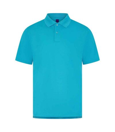 Mens pique polo shirt turquoise blue Henbury