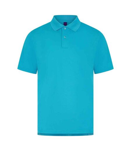 Mens pique polo shirt turquoise blue Henbury