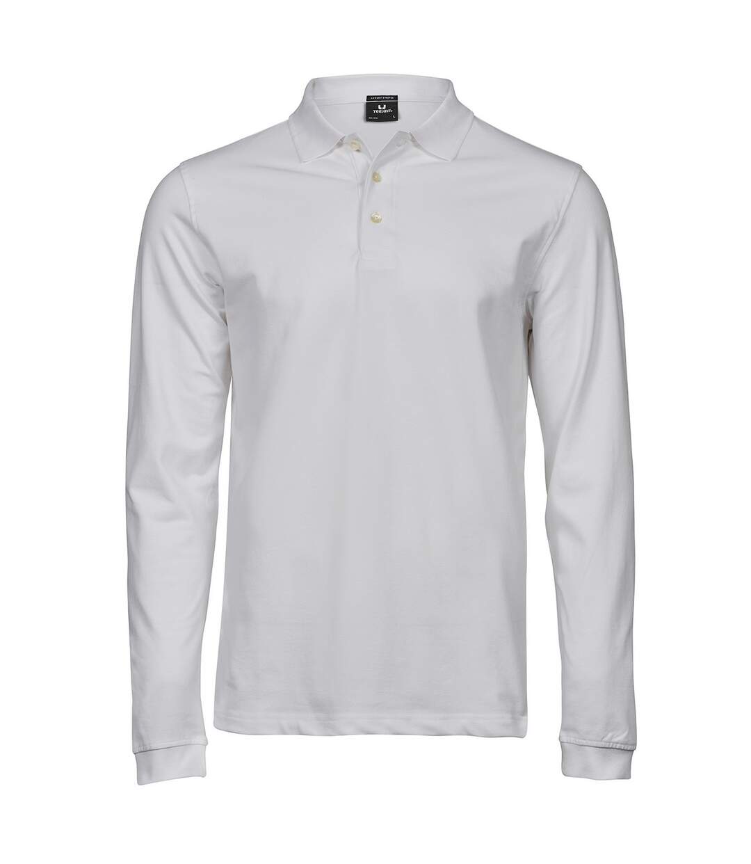 Polo Manches Longues Luxury Homme Blanc Tee Jays-1