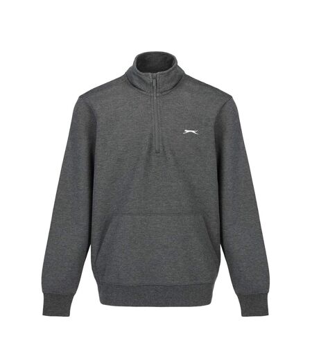Mens Quarter Zip Fleece Charcoal Marl Slazenger