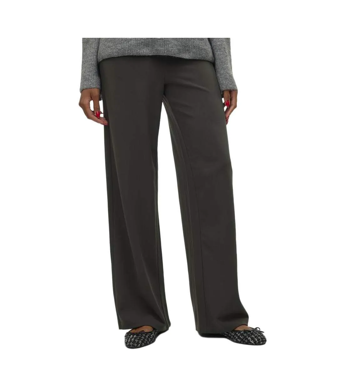 Pantalon fluide gris foncé femme vero moda berlin-1