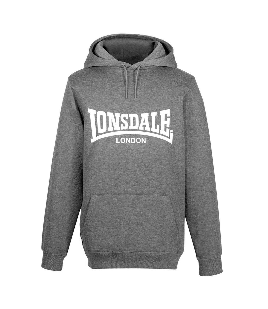 Sweat À Capuche Essential Oth Homme Charbon Chiné Lonsdale-2