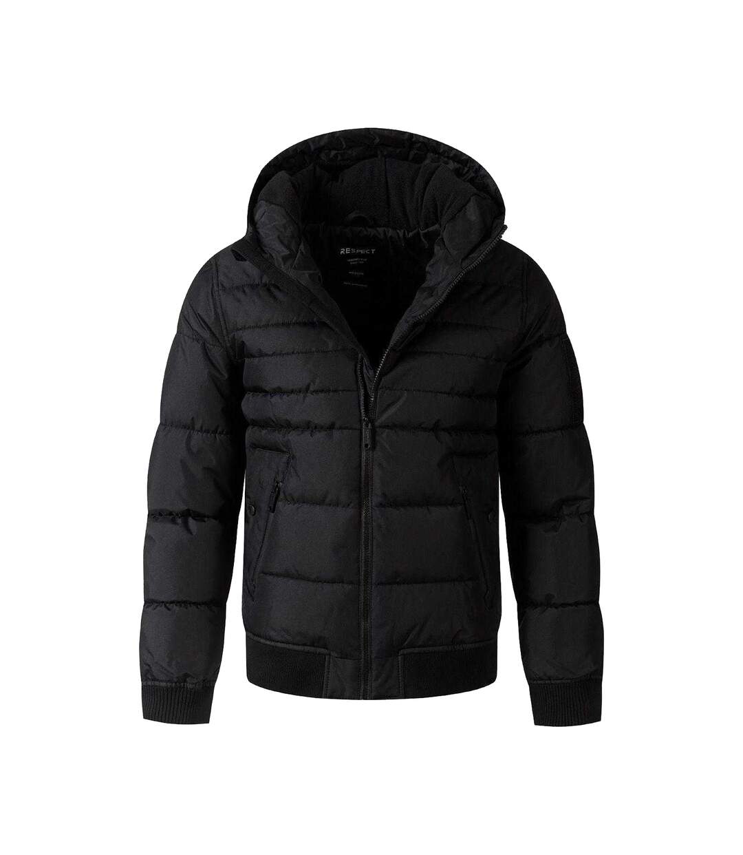 Doudoune Matelassée Motif/style À Capuche Homme Noir Respect-4