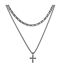 Layered Necklace One Size Black Fabric-1