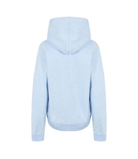 Womens/ladies Logo Marl Classic Drawstring Hoodie Blue USA Pro